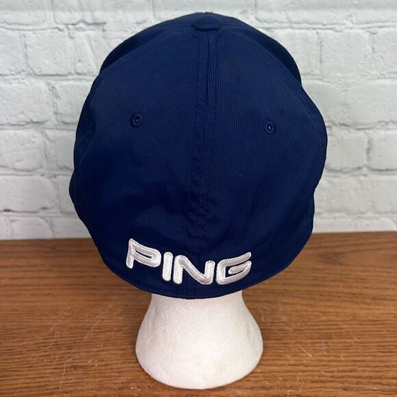 PING Flexfit Sensorcool Blue and White Golf Hat / Cap Black Size L - XL - Picture 4 of 6